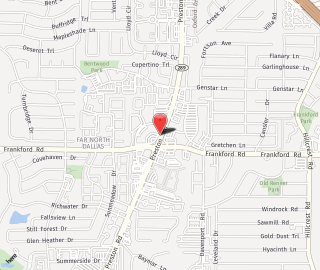 Location Map: 18111 Preston Road Dallas, TX 75252